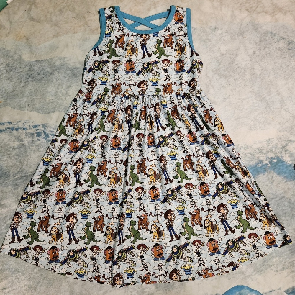 Cartoon Toy Print Milksilk Sleeveless Dress Size 8/9